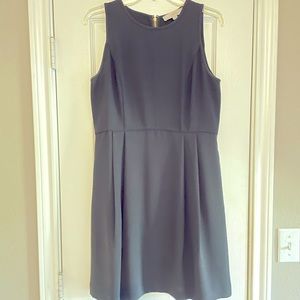 Loft sleeveless black dress with gold zipper